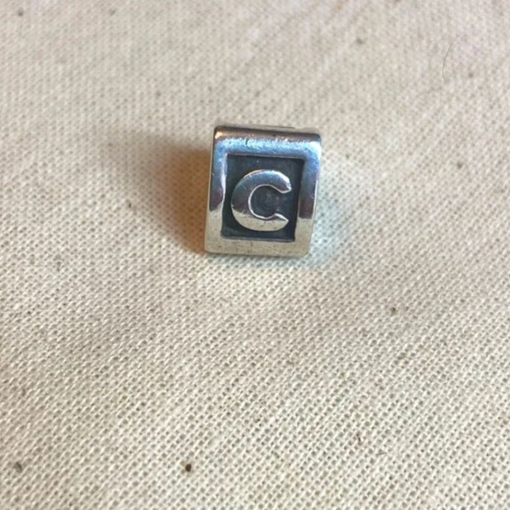 Pandora Retired Letter C Alphabet Block Charm - image 1
